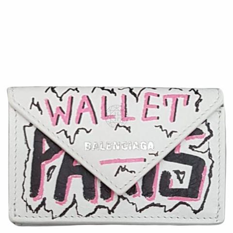 Sell Balenciaga Papier Mini Wallet White Graffiti - Multicolor
